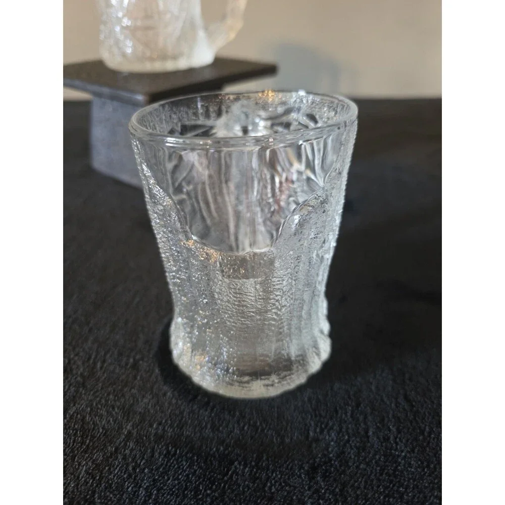 2 McDonalds Flintstones Glass Mug 1993 Clear Frosted TREE MENDOUS MUG RocDonalds